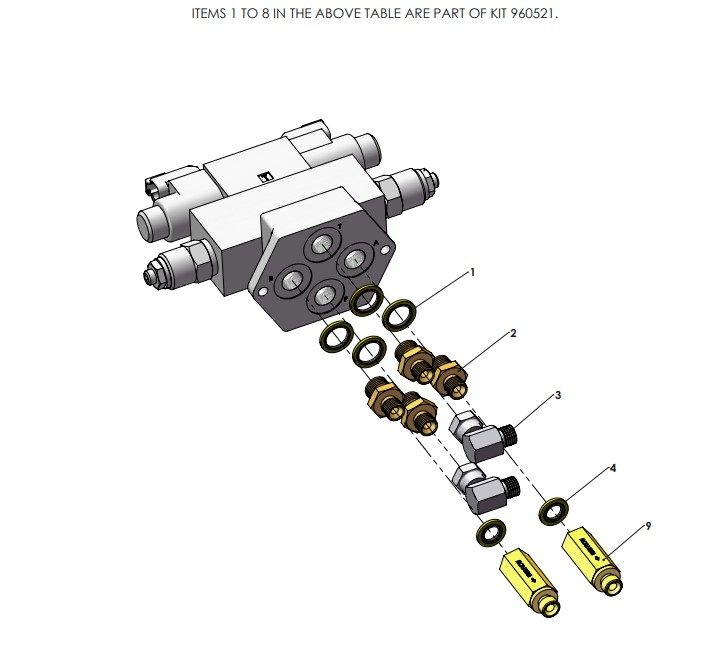 A96364 (a) Hydraulics Assembly - Induction Hopper Arm