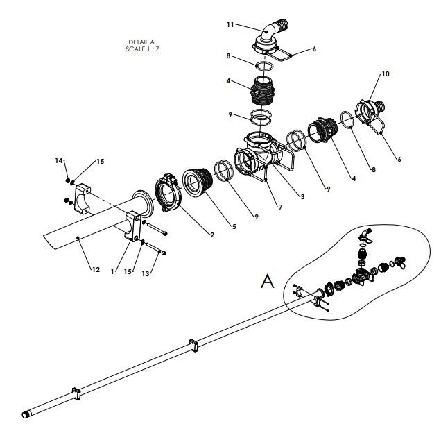 A41121-R01 2INCH FEED TUBE ASSEMBLY - TWIN FOLD INNER FRAME