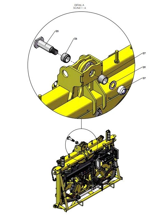 A79382-R01 G-SERIES CENTRE FRAME TO YAW FRAME ASSY - PROPORTIONAL HYDRAULICS 1