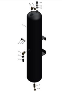 A96351 (a) Secondary Air Tank Assembly - Central Tyre Inflation