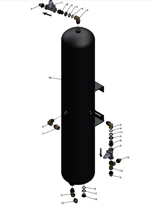 A96349 (a) Primary Air Tank Assembly - Air Purge/CTI/ASO